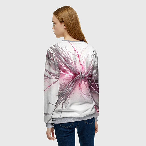 Женский свитшот Электрическое сплетение / 3D-Меланж – фото 4