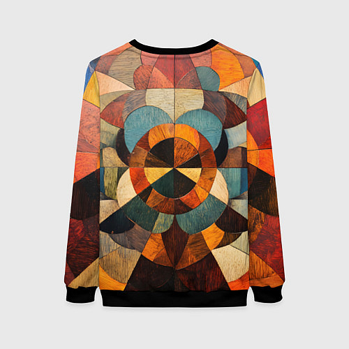 Женский свитшот Винтажная мозайка / 3D-Черный – фото 2