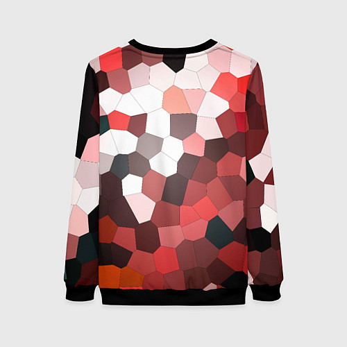 Женский свитшот Красно белая мозаика / 3D-Черный – фото 2