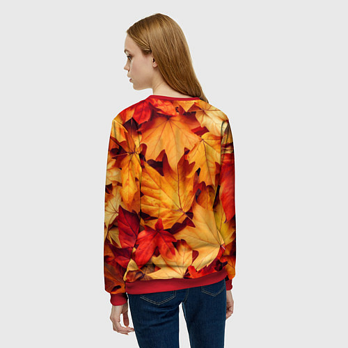 Женский свитшот Осенние кленовые листья / 3D-Красный – фото 4