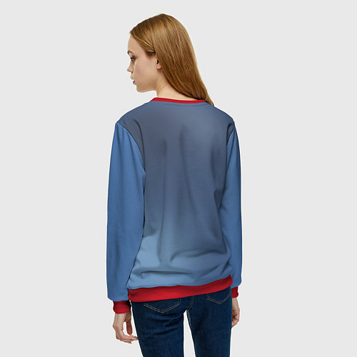 Женский свитшот Змея с большими глазами / 3D-Красный – фото 4