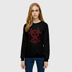 Свитшот женский Resident evil biohazard logo, цвет: 3D-черный — фото 2