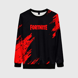 Женский свитшот Fortnite красные краски лого