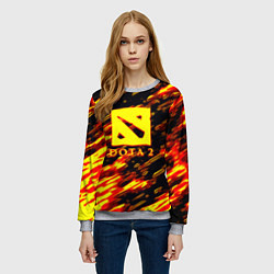 Свитшот женский DOTA2 огенный стиль текстура, цвет: 3D-меланж — фото 2
