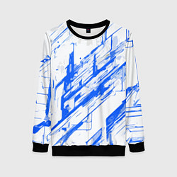 Женский свитшот Синие полосы на белом фоне