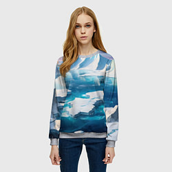Свитшот женский Арктика льдины, цвет: 3D-меланж — фото 2