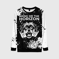 Свитшот женский Bring Me the Horizon рок пес, цвет: 3D-черный