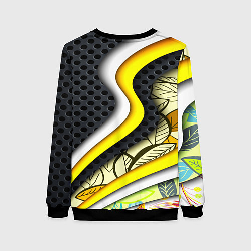 Женский свитшот Opel абстракция волны / 3D-Черный – фото 2