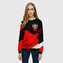 Свитшот женский СССР краски абстрактные текстура, цвет: 3D-черный — фото 2