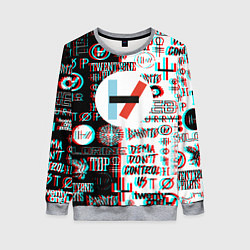 Свитшот женский Twenty one pilots glitch pattern, цвет: 3D-меланж