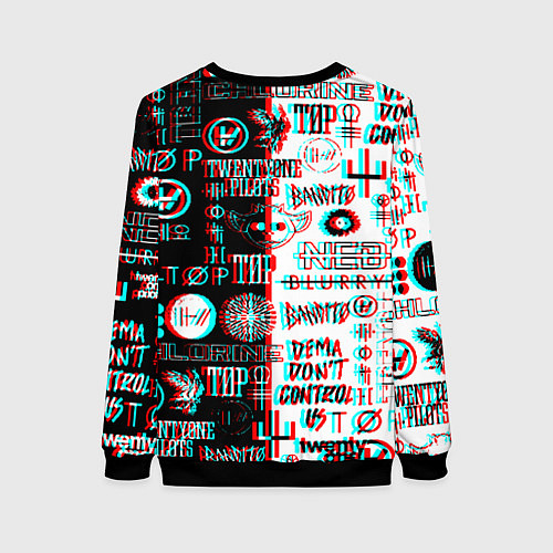 Женский свитшот Twenty one pilots glitch pattern / 3D-Черный – фото 2