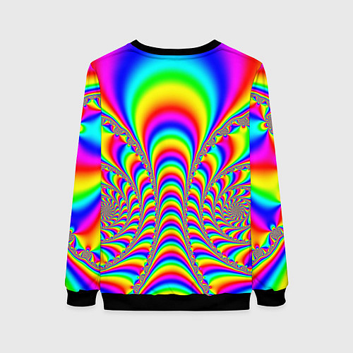 Женский свитшот Оптические иллюзии волны неон / 3D-Черный – фото 2