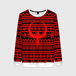 Свитшот женский Quake winter pattern, цвет: 3D-белый