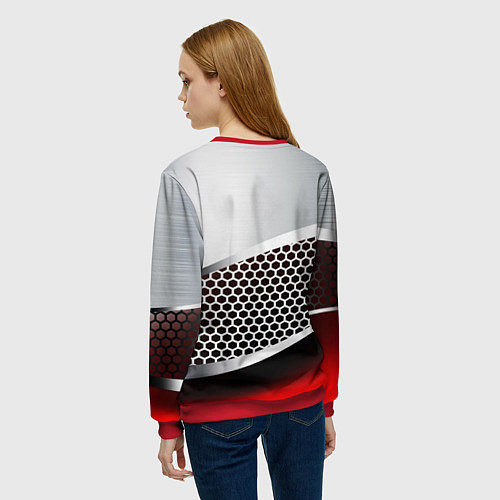 Женский свитшот Quake metal steel / 3D-Красный – фото 4