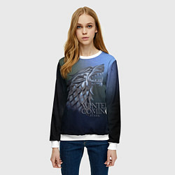 Свитшот женский Игра престолов зима близко, цвет: 3D-белый — фото 2