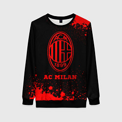 Свитшот женский AC Milan - red gradient, цвет: 3D-черный