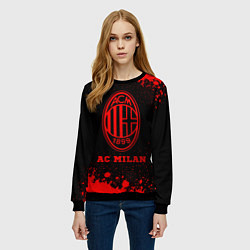 Свитшот женский AC Milan - red gradient, цвет: 3D-черный — фото 2