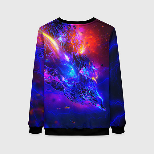 Женский свитшот Quke неоновый стиль / 3D-Черный – фото 2