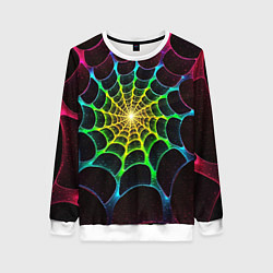 Свитшот женский Психоделика текстура фрактал, цвет: 3D-белый