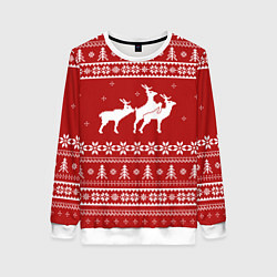 Свитшот женский Очень неприличные олени, цвет: 3D-белый