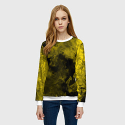 Свитшот женский Жёлтый дым в огне, цвет: 3D-белый — фото 2
