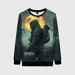 Свитшот женский Stalker город в тумане, цвет: 3D-черный