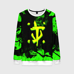 Женский свитшот Doom кислотное лого в огне