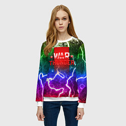 Свитшот женский Wartunder неоновые брызги красок, цвет: 3D-белый — фото 2