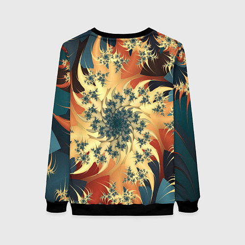 Женский свитшот Оптические узоры фракталы / 3D-Черный – фото 2