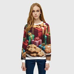 Свитшот женский Рождественское печенье, цвет: 3D-белый — фото 2