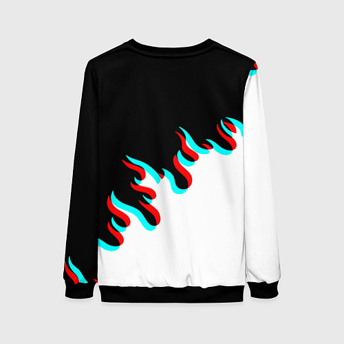 Женский свитшот Нирвана глитч огонь / 3D-Черный – фото 2