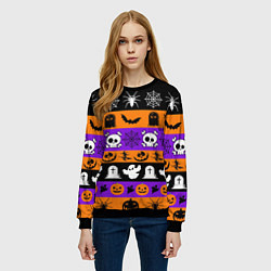 Свитшот женский Монстры на хэллоуин, цвет: 3D-черный — фото 2