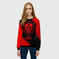 Свитшот женский Leeds United - red gradient, цвет: 3D-черный — фото 2