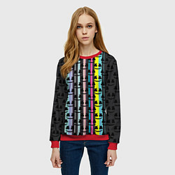 Свитшот женский Marshmello dj pattern line, цвет: 3D-красный — фото 2