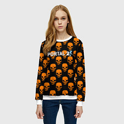 Свитшот женский Portal skull pattern, цвет: 3D-белый — фото 2