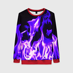 Свитшот женский Неоновый огненный стиль, цвет: 3D-красный