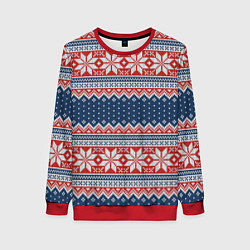 Свитшот женский Knitted Pattern, цвет: 3D-красный