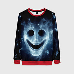 Свитшот женский Нейросеть - улыбка привидения, цвет: 3D-красный