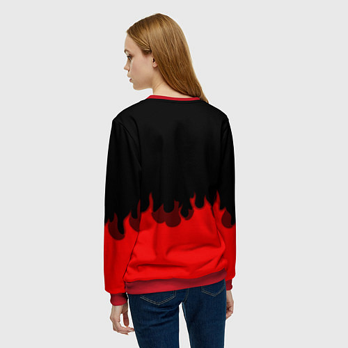 Женский свитшот Portal fire abstraction / 3D-Красный – фото 4