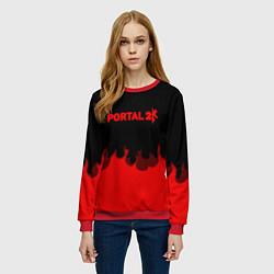 Свитшот женский Portal fire abstraction, цвет: 3D-красный — фото 2