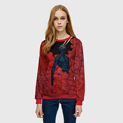 Свитшот женский Космический гигант демон, цвет: 3D-красный — фото 2