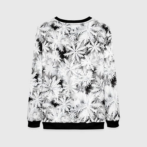 Женский свитшот Рождественский мороз на стекле / 3D-Черный – фото 2