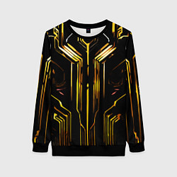 Женский свитшот Золотые полосы на чёрном фоне