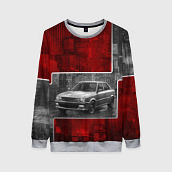 Свитшот женский Автомобиль в серо-красных тонах, цвет: 3D-меланж