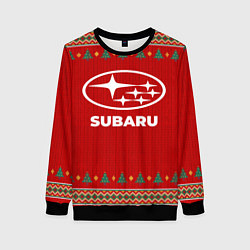 Свитшот женский Subaru new year, цвет: 3D-черный
