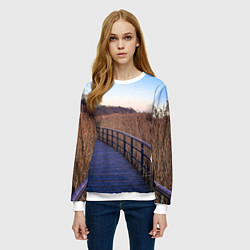 Свитшот женский Камышовые плавни на Финском заливе, цвет: 3D-белый — фото 2