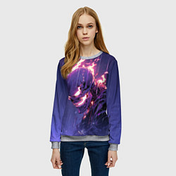 Свитшот женский Ghost Rider - Neon rain, цвет: 3D-меланж — фото 2