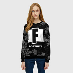 Свитшот женский Снежный Fortnite, цвет: 3D-черный — фото 2
