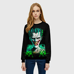 Свитшот женский Безумный клоун Джокер, цвет: 3D-черный — фото 2