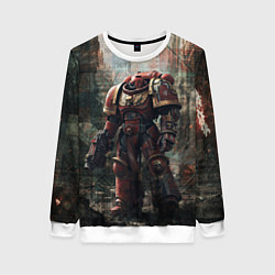 Свитшот женский Космодесантник с болтером, цвет: 3D-белый